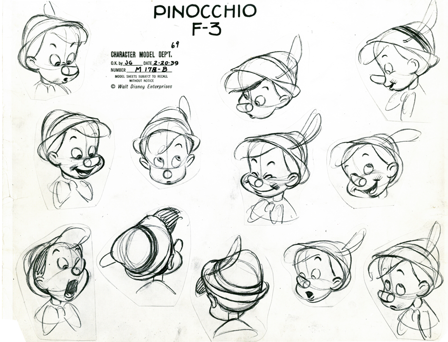 Disney Animation Model Sheet Pinocchio Geppetto's Hands Authentic Vintage  1939 | eBay